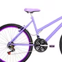 Bicicleta 26 Feminina Lilas Urbana Aro Alumínio Violeta 18 Marchas