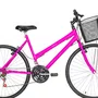 Bicicleta 26 Feminina Pink Urbana Aro Alumínio 18 Marchas