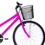 Bicicleta 26 Feminina Pink Urbana Aro Alumínio Lilás 18 Marchas