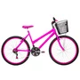 Bicicleta 26 Feminina Pink Urbana Aro Alumínio Pink 18 Marchas