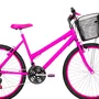 Bicicleta 26 Feminina Pink Urbana Aro Alumínio Pink 18 Marchas