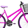 Bicicleta 26 Feminina Pink Urbana Aro Alumínio Violeta 18 Marchas