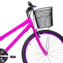 Bicicleta 26 Feminina Pink Urbana Aro Alumínio Violeta 18 Marchas
