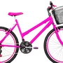 Bicicleta 26 Feminina Pink Urbana Aro Aero Pink 18 Marchas