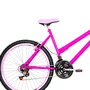 Bicicleta 26 Feminina Pink Urbana Aro Aero Rosa 18 Marchas