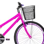 Bicicleta 26 Feminina Pink Urbana Aro Aero Violeta 18 Marchas