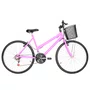Bicicleta 26 Feminina Rosa Urbana Aro Alumínio 18 Marchas