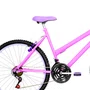 Bicicleta 26 Feminina Rosa Urbana Aro Alumínio Lilás 18 Marchas