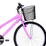 Bicicleta 26 Feminina Rosa Urbana Aro Alumínio Lilás 18 Marchas