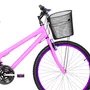 Bicicleta 26 Feminina Rosa Urbana Aro Alumínio Violeta 18 Marchas