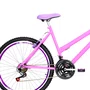 Bicicleta 26 Feminina Rosa Urbana Aro Aero Violeta 18 Marchas