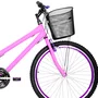 Bicicleta 26 Feminina Rosa Urbana Aro Aero Violeta 18 Marchas