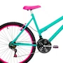Bicicleta 26 Feminina Verde Água Urbana Aro Alumínio Pink 18 Marchas