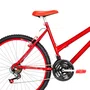 Bicicleta 26 Feminina Vermelha Urbana Aro Alumínio Vermelha 18 Marchas