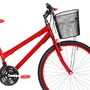 Bicicleta 26 Feminina Vermelha Urbana Aro Alumínio Vermelha 18 Marchas