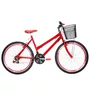 Bicicleta 26 Feminina Vermelha Urbana Aro Aero Vermelha 18 marchas