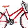 Bicicleta 26 Feminina Vermelha Urbana Aro Aero Vermelha 18 marchas