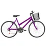 Bicicleta 26 Feminina Violeta Urbana Aro Alumínio 18 Marchas