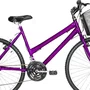 Bicicleta 26 Feminina Violeta Urbana Aro Alumínio 18 Marchas