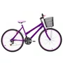 Bicicleta 26 Feminina Violeta Urbana Alumínio  Rosa 18 Marchas