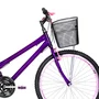 Bicicleta 26 Feminina Violeta Urbana Aro Aero Rosa 18 Marchas