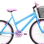 Bicicleta 26 Feminina Azul Claro Urbana Aro Aero Rosa
