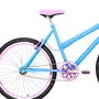Bicicleta 26 Feminina Azul Claro Urbana Aro Aero Rosa