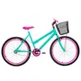 Bicicleta 26 Feminina Verde Agua Urbana Aro Aero Pink