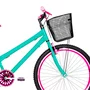 Bicicleta 26 Feminina Verde Agua Urbana Aro Aero Pink