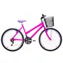 Bicicleta 26 Pink Urbana Rebaixada Aro Aero Lilas 18 Marchas