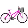 Bicicleta 26 Pink Urbana Rebaixada Aro Aero Rosa 18 Marchas