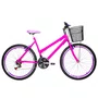 Bicicleta 26 Pink Urbana Rebaixada Aro Aero Violeta 18 Marchas