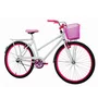 Bicicleta 26 Feminina Branca Poti Aro Alumínio Pink