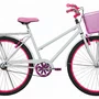 Bicicleta 26 Feminina Branca Poti Aro Alumínio Pink