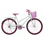 Bicicleta 26 Feminina Branca Poti Aro Alumínio Pink