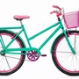 Bicicleta 26 Feminina Verde Água Poti Aro Aero Pink