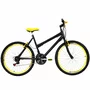 Bicicleta 26 Preta Urbana Rebaixada Aro Aero Amarelo 18 Marchas