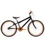 Bicicleta 26 Preta Urbana Rebaixada Aro Aero Laranja