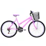 Bicicleta 26 Rosa Urbana Rebaixada Aro Aero Lilas 18 Marchas