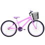 Bicicleta 26 Rosa Urbana Rebaixada Aro Aero Lilas