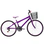 Bicicleta 26 Violeta Urbana Rebaixada Aro Aluminio Rosa 18 Marchas