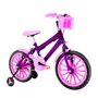 Bicicleta 16 Feminina Violeta Infantil Rodas Nylon Rosa
