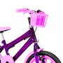 Bicicleta 16 Feminina Violeta Infantil Rodas Nylon Rosa
