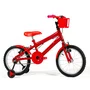 Bicicleta 16 Feminina Vermelha Infantil Aro Alumínio