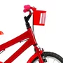 Bicicleta 16 Feminina Vermelha Infantil Aro Alumínio