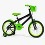 Bicicleta 16 Masculina Preta infantil Aro Alumínio Verde Neon
