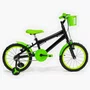 Bicicleta 16 Masculina Preta infantil Aro Alumínio Verde Neon