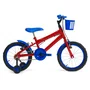 Bicicleta 16 Masculina Vermelha Infantil Aro Aluminio Azul