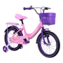 Bicicleta Love Aro 16 Rosa com Roxo com Rodinhas