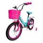 Bicicleta Love Aro 16 Tiffany e Pink com Rodinhas